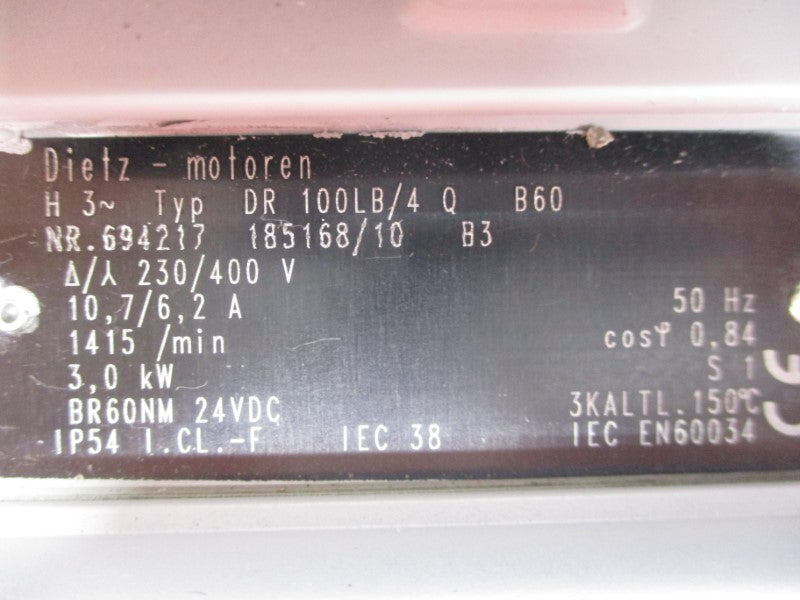 DIETZ DR100LB/4Q B31IL-2-2 230/400V 10.7/6.2A NSNP