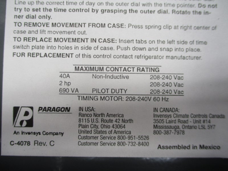 PARAGON 8145-20 208-240VAC 40A NSMP