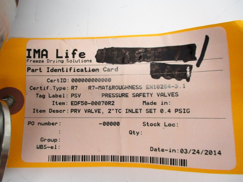 IMA LIFE EDF50-00070R2 0.4PSI NSNP