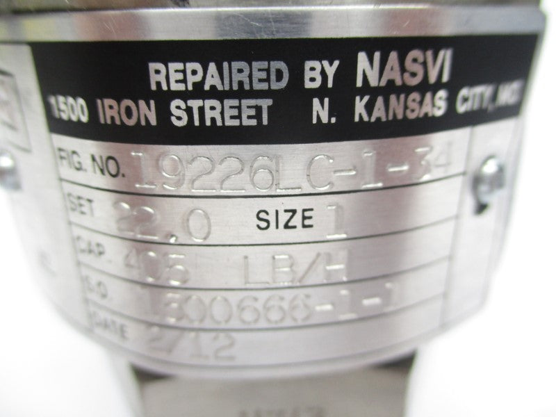 DRESSER 19226LC-1-CC-DA-31-MT-FT-SS 22PSI 3/4" UNMP