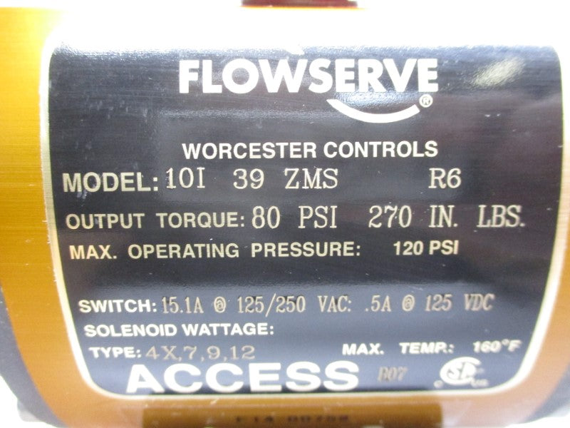 FLOWSERVE 10I39ZMSR6 125/250VAC 15.1A 80PSI 7/8" NSNP