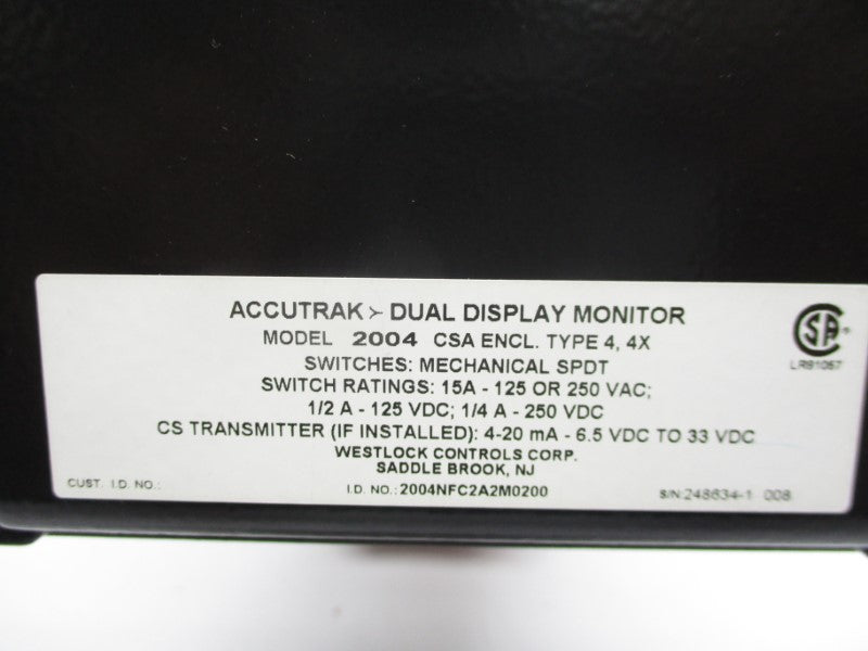BRAY CONTROLS 92-0930-11300-532 2004 125-250VAC 15A 4" NSNP