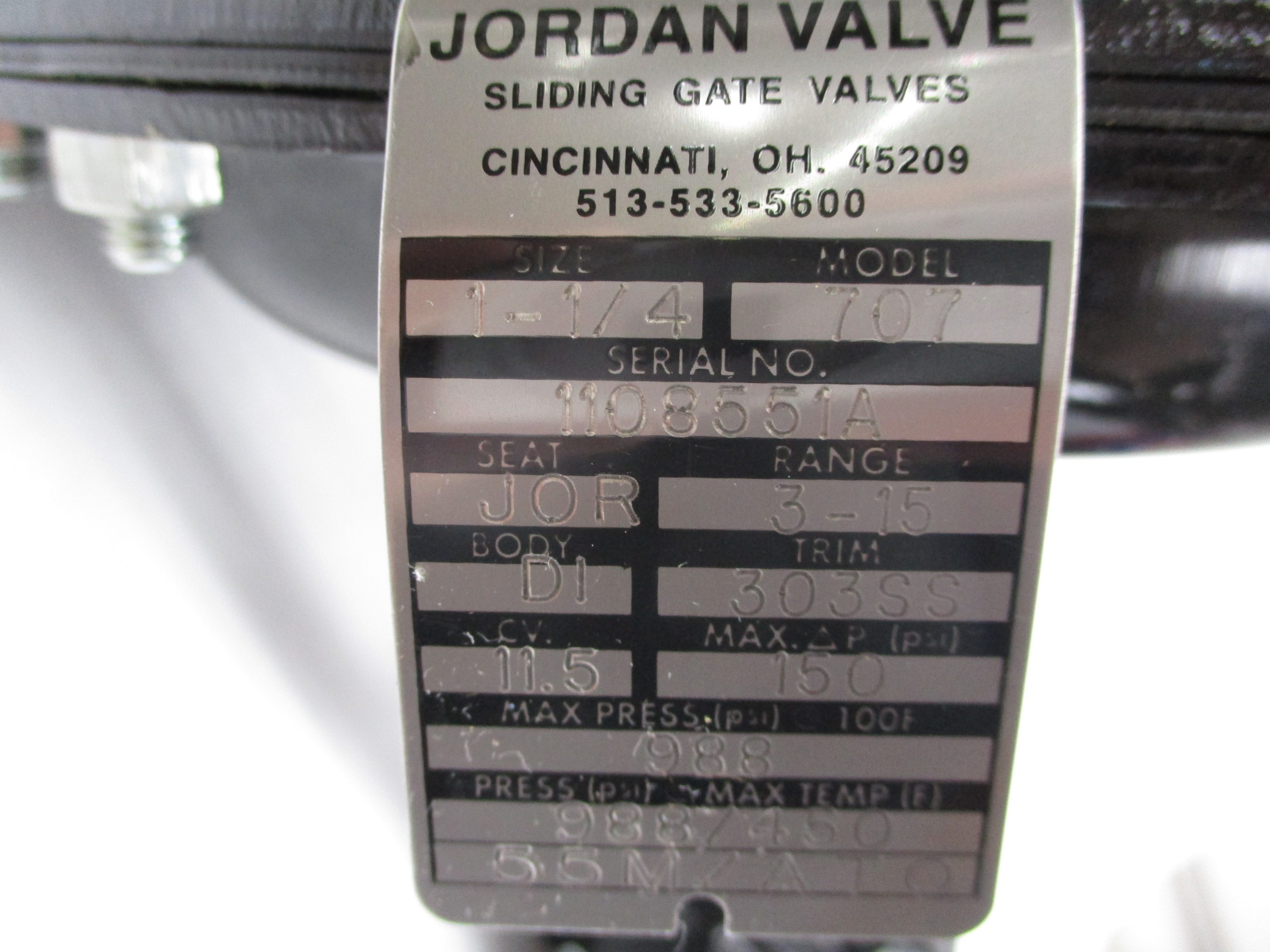 JORDAN VALVE 707 3-15PSI 1-1/4" NSNP
