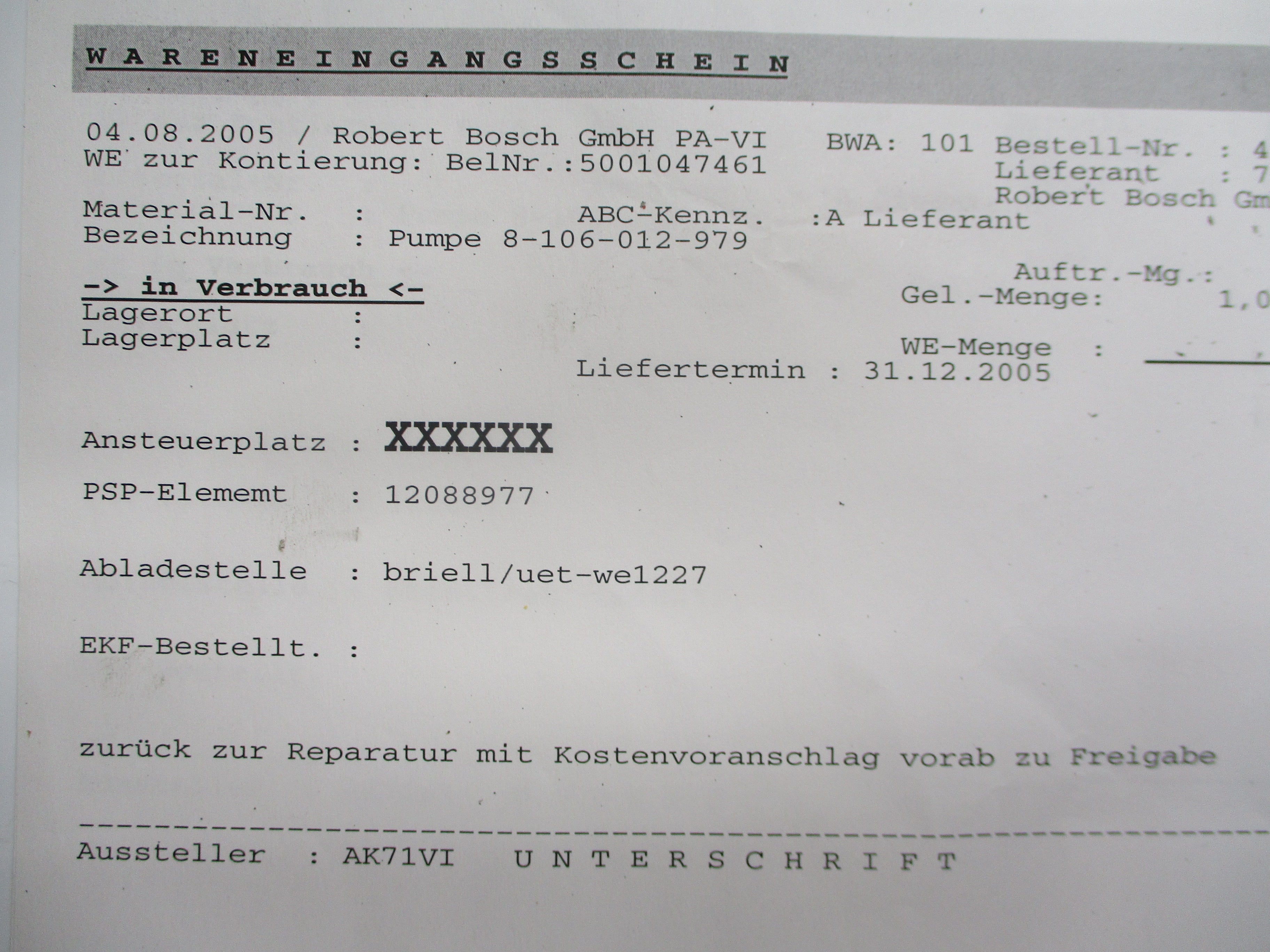 BOSCH 8-106-012-979 NSNP