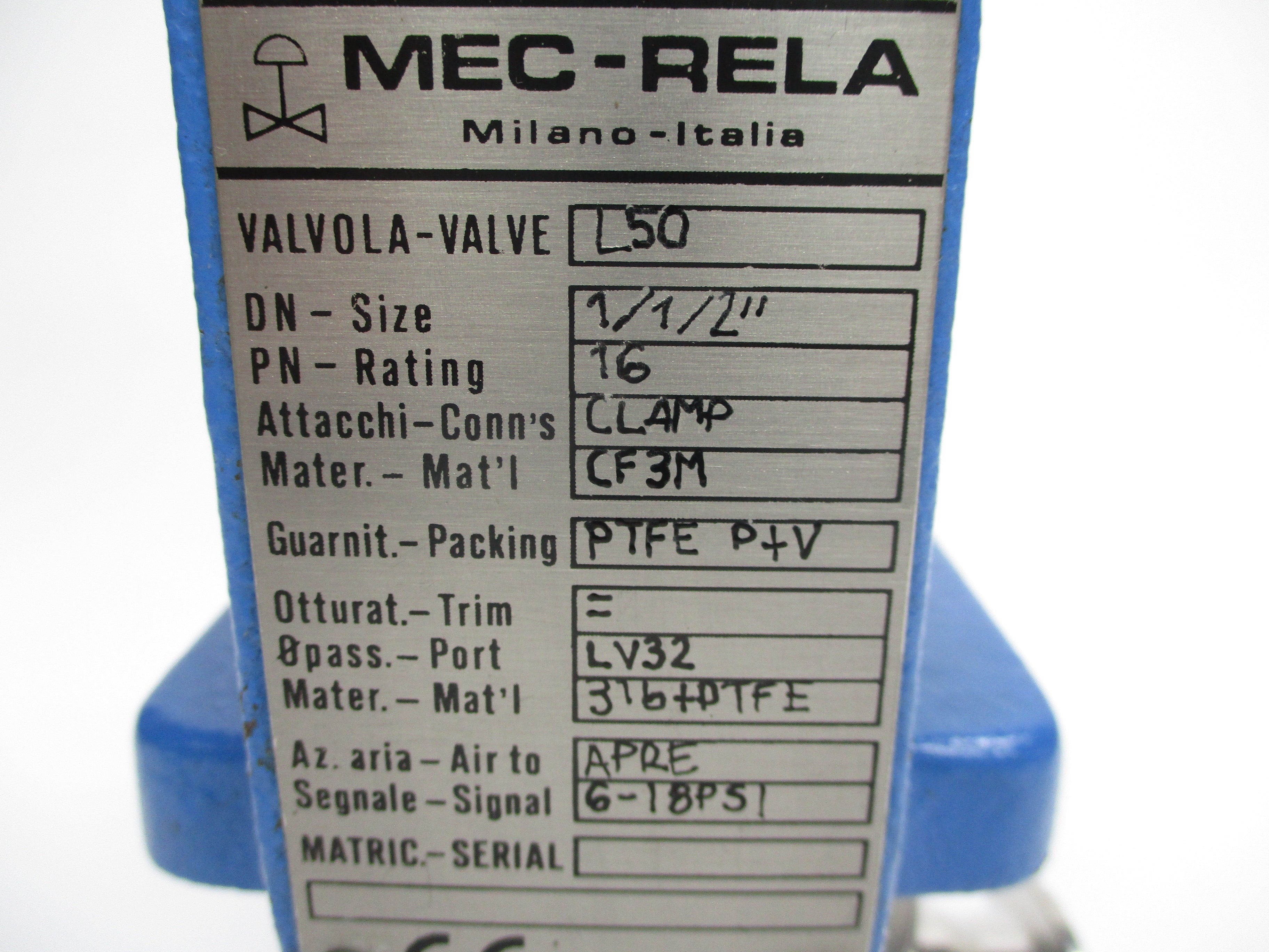MEC RELA L50 6-18PSI 1-1/2" UNMP