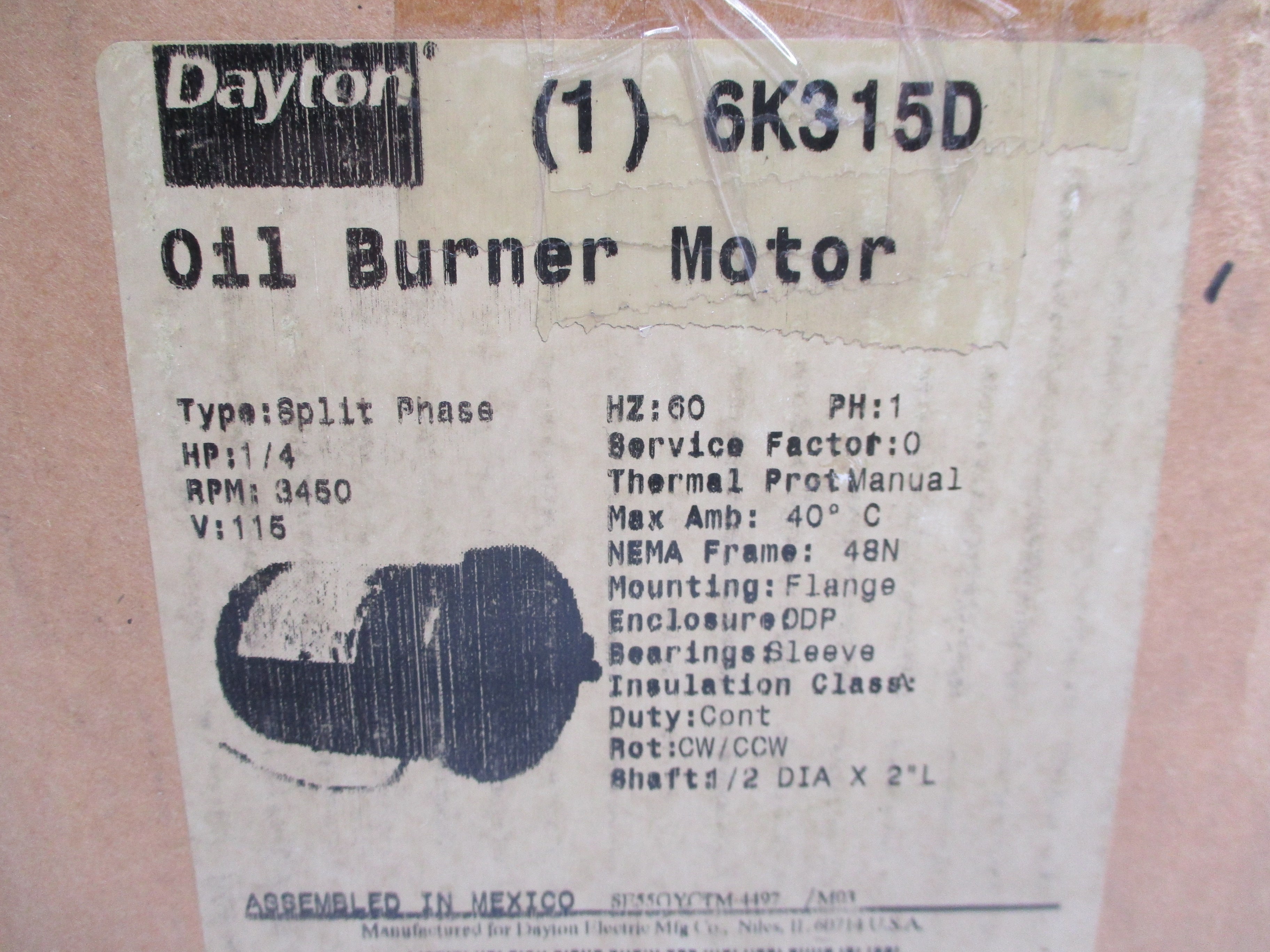 DAYTON 6K315D 115V 3.5A NSMP