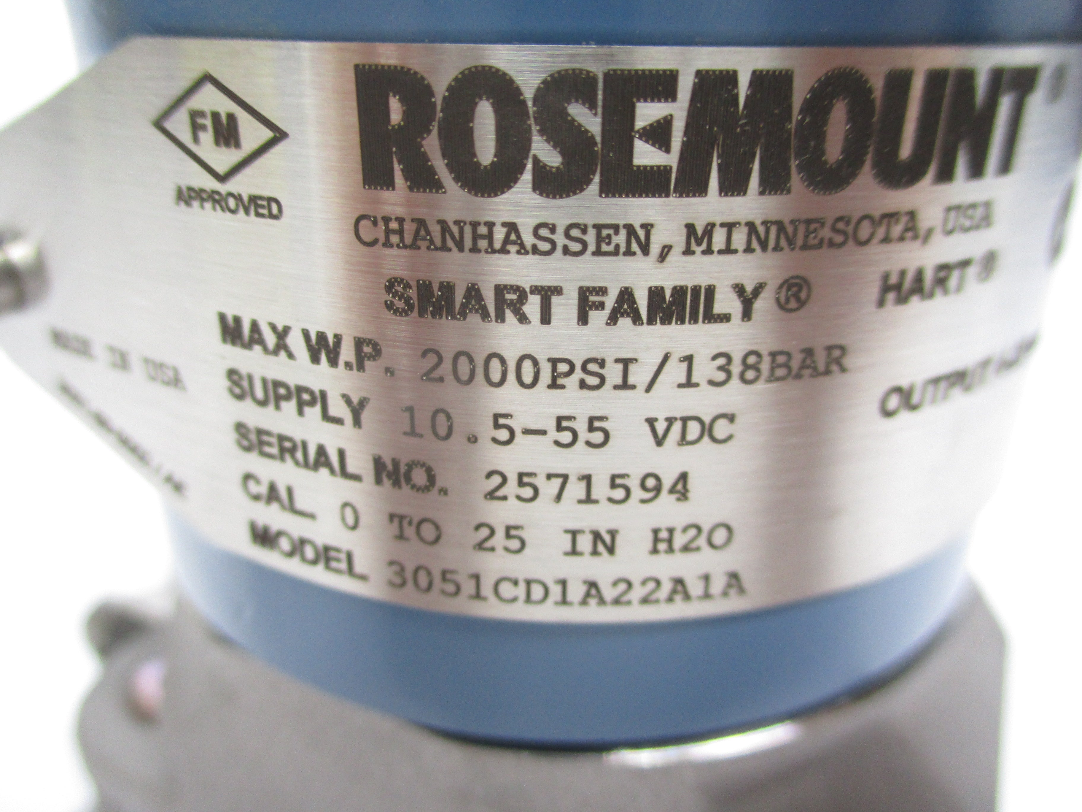 ROSEMOUNT 3051CD1A22A1A 10.5-55VDC 2000PSI NSMP