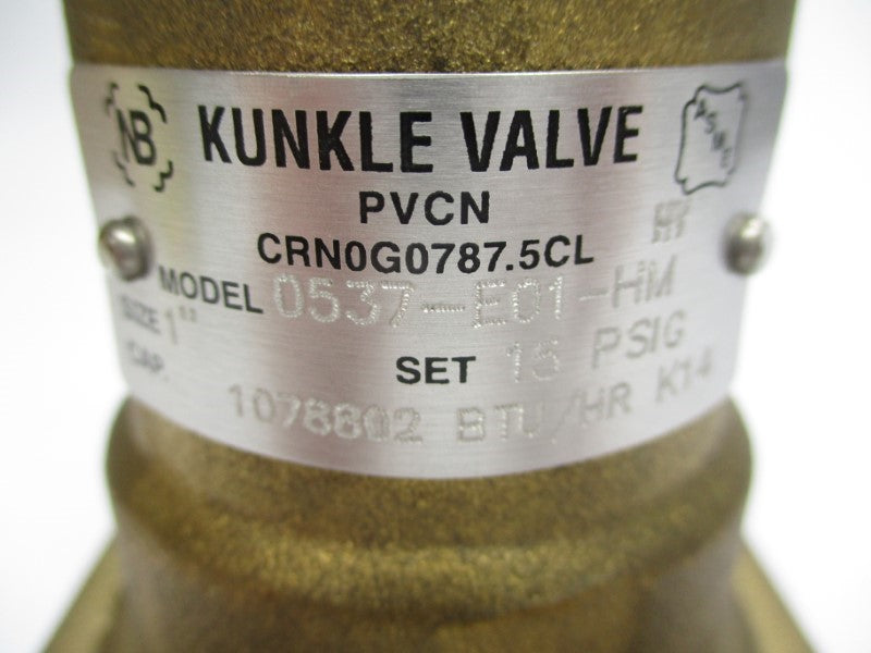 KUNKLE 0537-E01-HM-0015 15PSI 1" NSMP