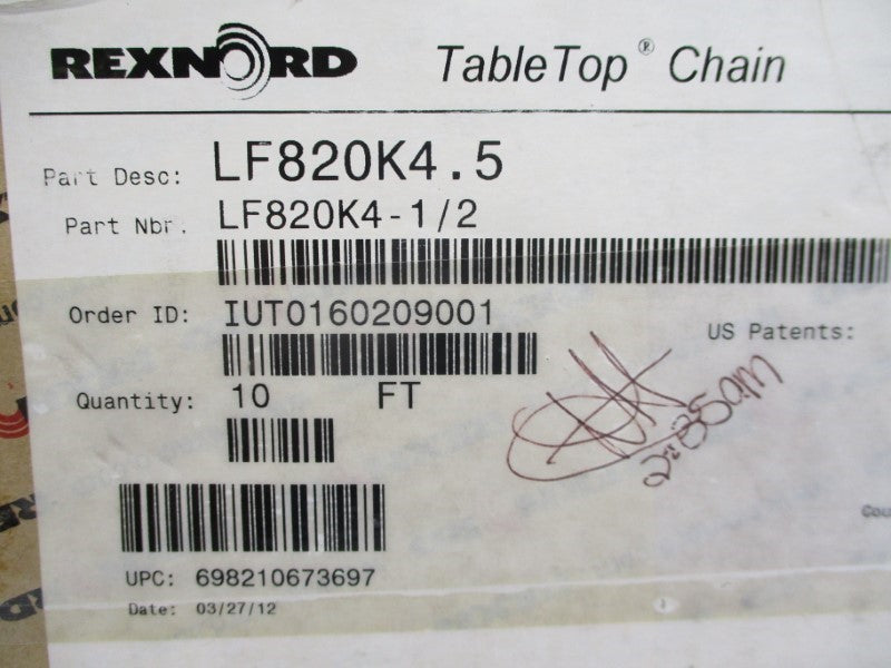 REXNORD LF820K4-1/2 10' NSMP