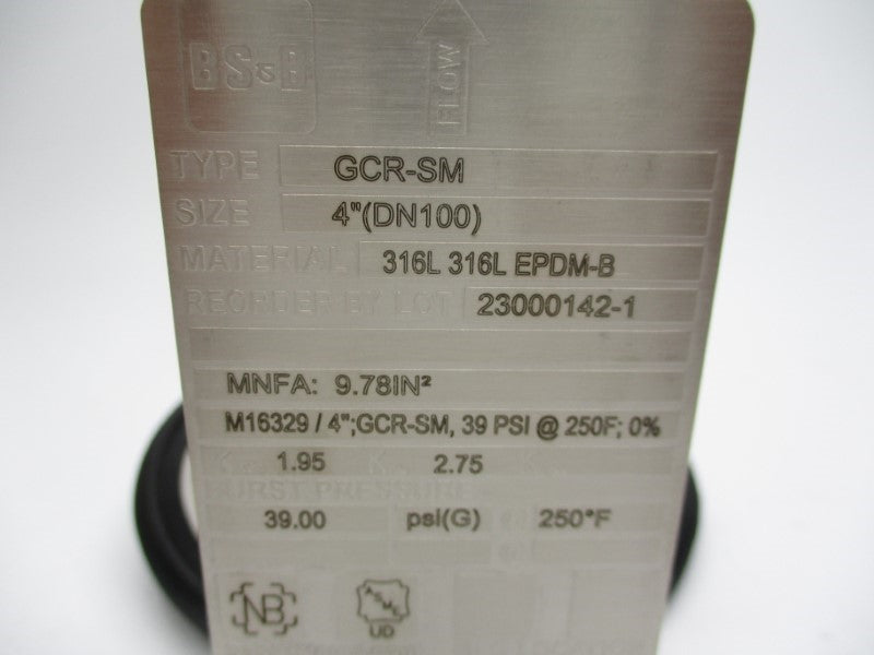 BS&B GCR-SM 23000142-1 39PSI 4" NSMP