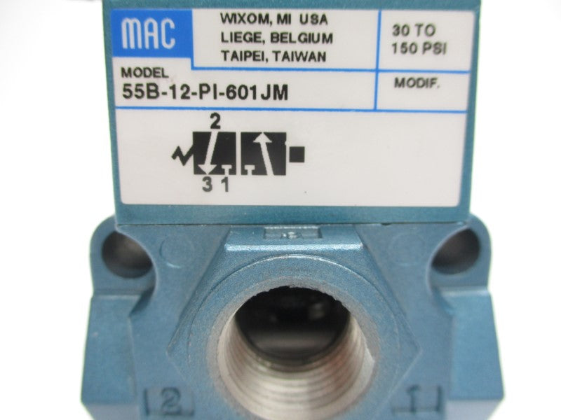MAC 55B-12-PI-601JM 12VDC 30-150PSI 5/8" NSNP