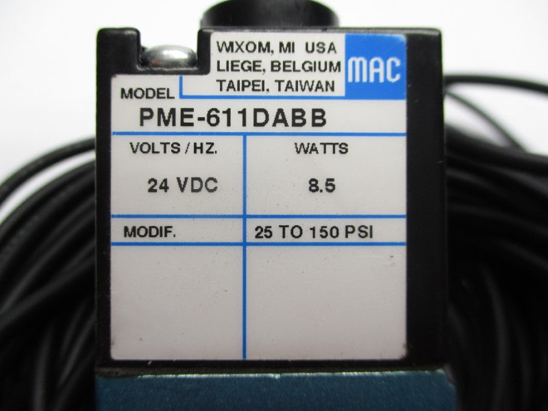MAC PME-611DABB 24VDC 25-150PSI NSNP