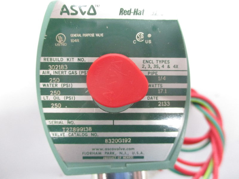 ASCO 8320G192 110-120V 250PSI 1/4" NSMP