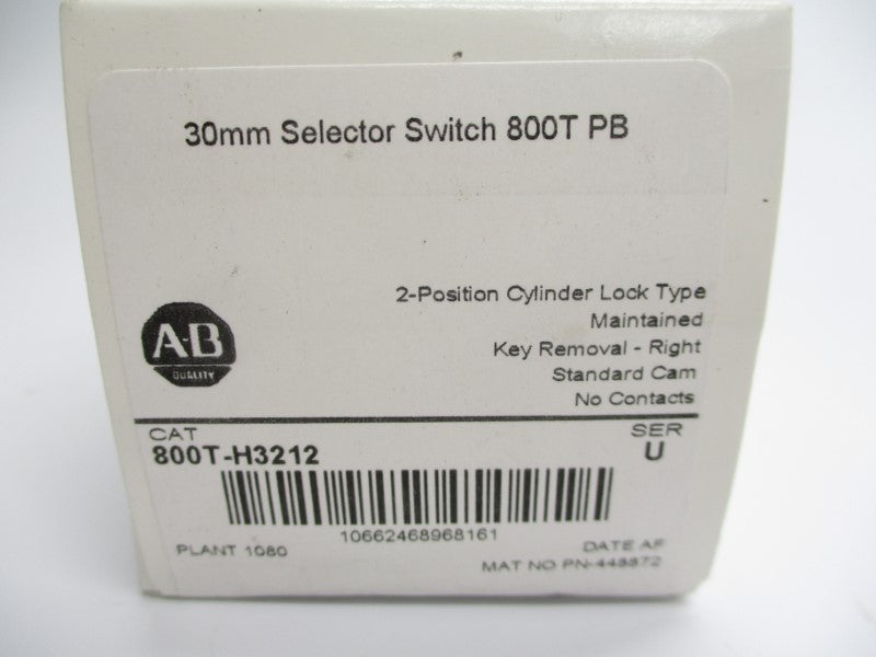ALLEN BRADLEY 800T-H3212 SER. U (WH) NSMP