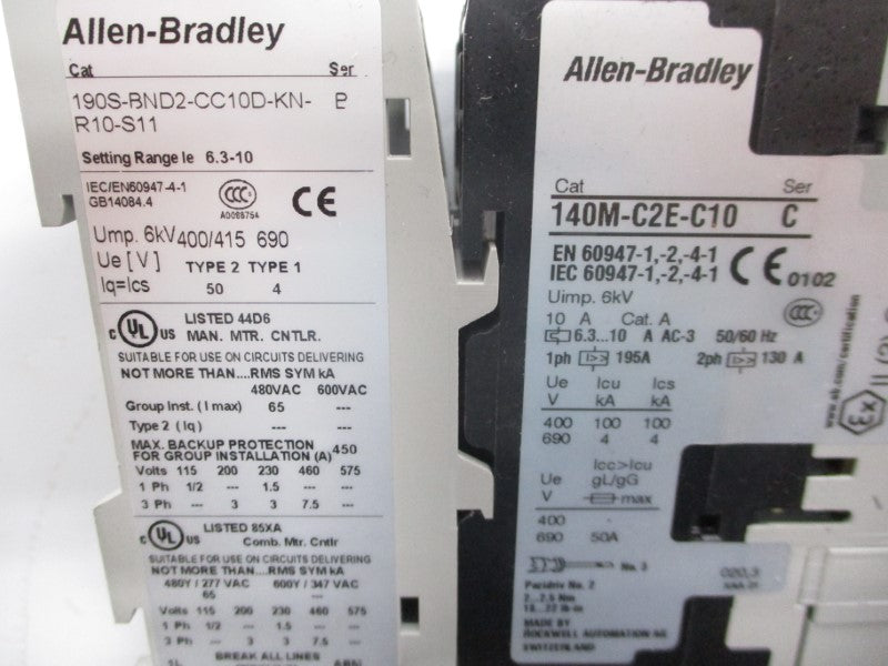 ALLEN BRADLEY 190S-BND2-CC10D-KN-R10-S11 SER. B 110-120V 7.5A NSNP