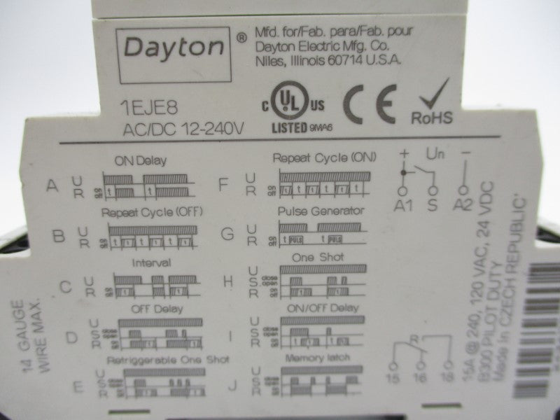DAYTON 1EJE8 12-240VAC/DC 15A UNMP