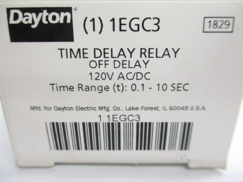 DAYTON 1EGC3 120VAC/DC 0.1-10S NSMP