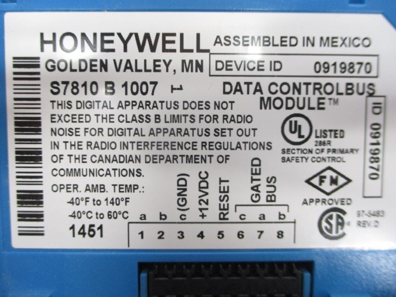 HONEYWELL S7810B1007 12VDC NSMP
