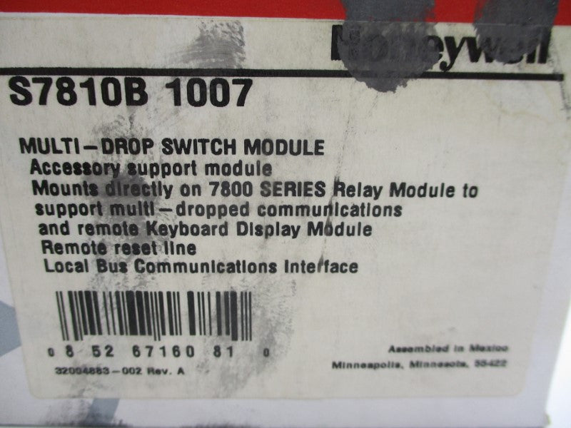 HONEYWELL S7810B1007 12VDC NSMP