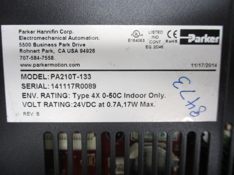 PARKER PA210T-133 24VDC 0.7A UNMP
