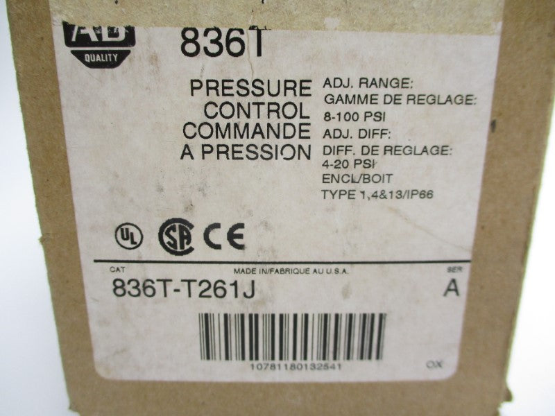 ALLEN BRADLEY 836T-T261J SER. A 115-600VDC 8-100PSI (BR/WH) NSMP