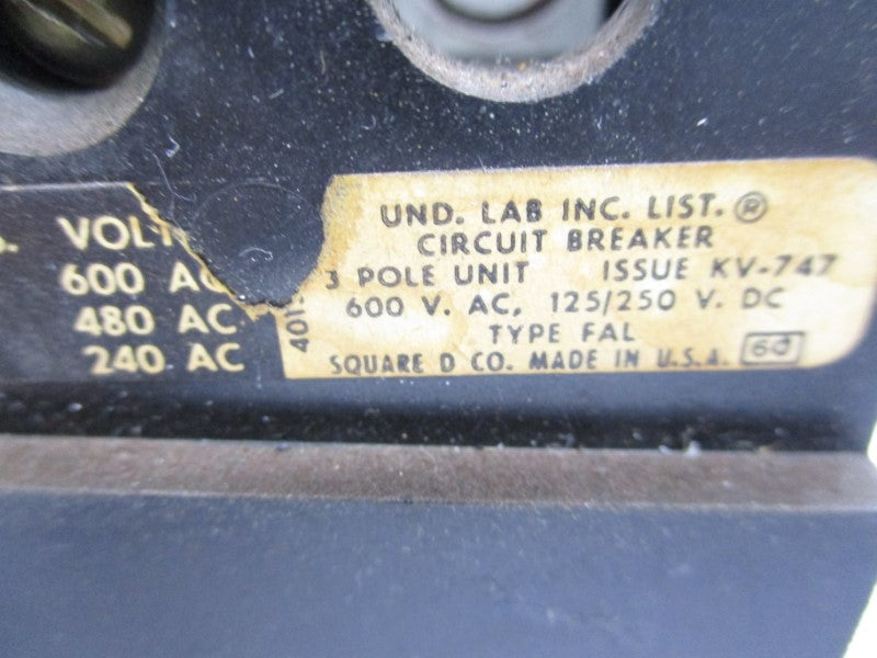 SQUARE D FAL36020 600VAC 20A UNMP