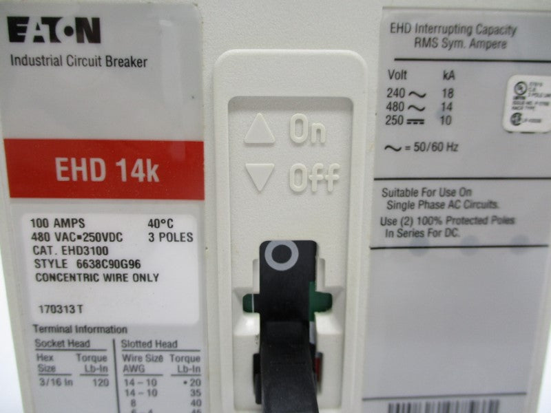 EATON EHD3100 480VAC 100A NSMP
