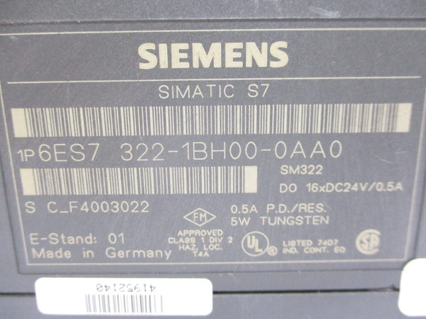 SIEMENS 6ES7322-1BH00-0AA0 24VDC 0.5A UNMP