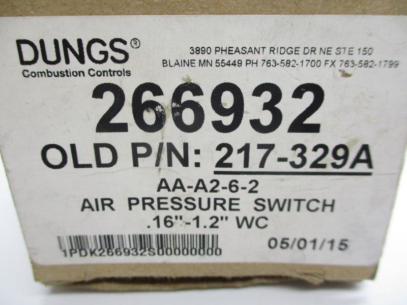 DUNGS AA-A2-6-5 266932 120VAC 5A 7PSI NSMP