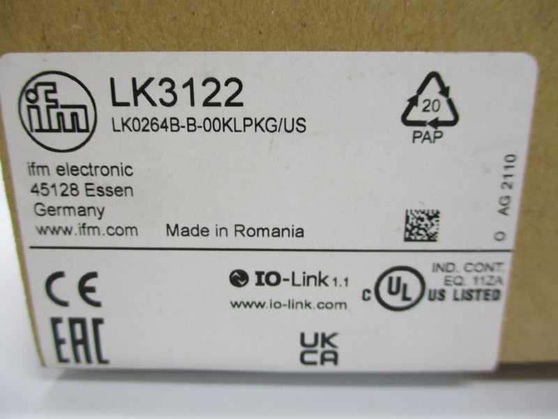 IFM EFECTOR LK0264B-B-00KLPKG/US LK3122 18-30VDC NSMP