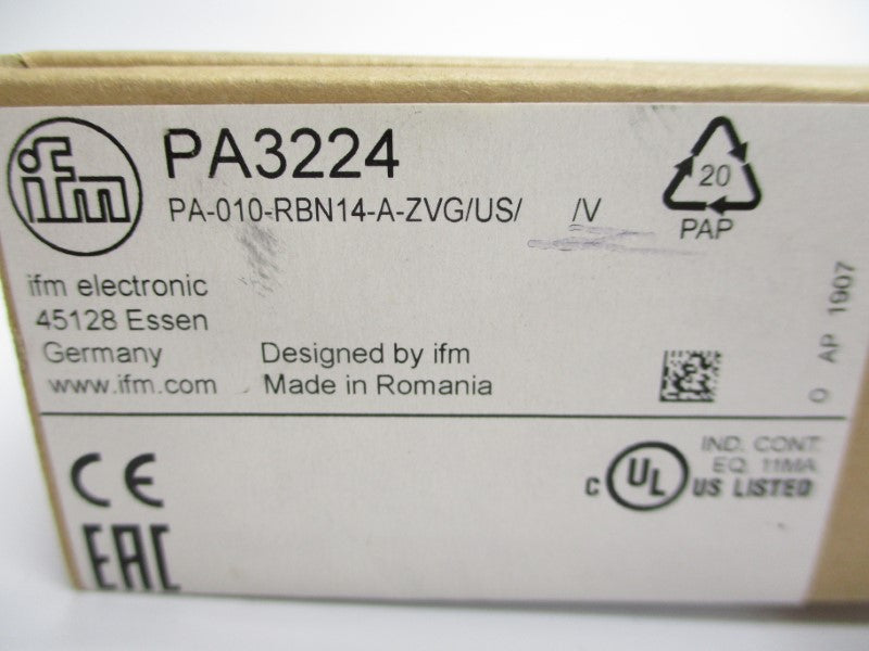 IFM EFECTOR PA-010-RBN14-A-ZVG/US//V PA3224 9.6-32VDC 0-145PSI NSMP