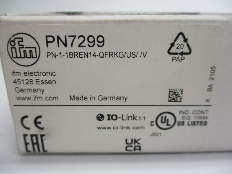 IFM EFECTOR PN-1-1BREN14-QFRKG/US//V PN7299 18-30VDC -14.5-14.5PSI NSMP