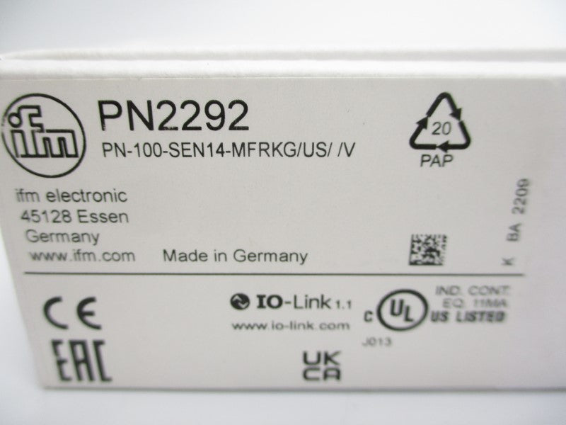 IFM EFECTOR PN-100-SEN14-MFRKG/US//V PN2292 18-30VDC 0-1450PSI NSMP