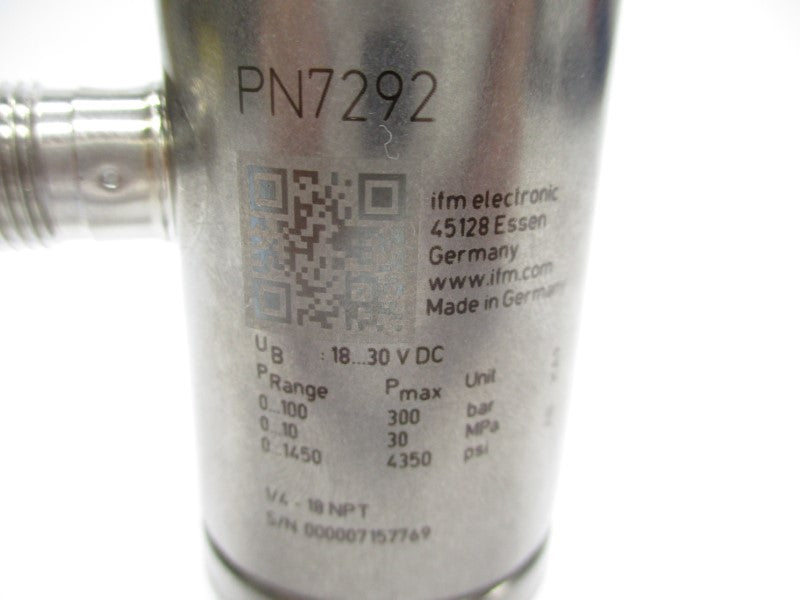 IFM EFECTOR PN-100-SEN14-QFRKG/US//V PN7292 18-30VDC 0-1450PSI NSMP