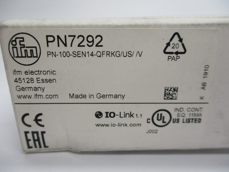 IFM EFECTOR PN-100-SEN14-QFRKG/US//V PN7292 18-30VDC 0-1450PSI NSMP