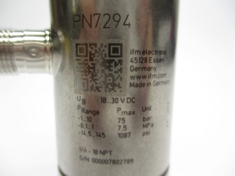 IFM EFECTOR PN7294 PN-010-REN14-QFRKG/US//V 18-30VDC NSMP