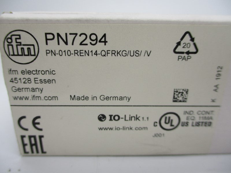 IFM EFECTOR PN7294 PN-010-REN14-QFRKG/US//V 18-30VDC NSMP