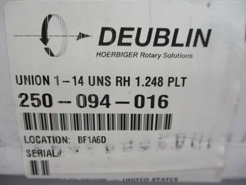 DEUBLIN 250-094-016 1" (AS PICTURED) NSMP