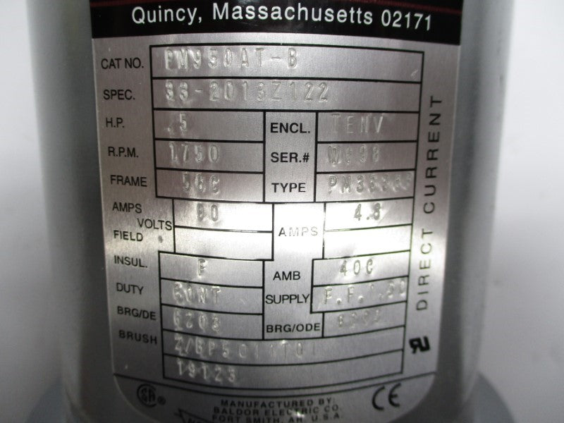 BOSTON GEAR PM950AT-B 33-2013Z122 90V 4.8A NSNP
