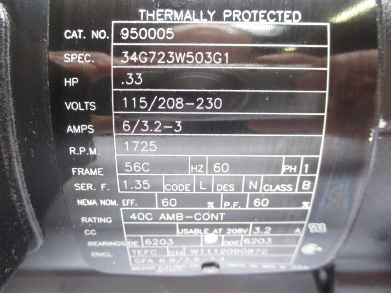 BALDOR 34G723W503G1 950005 115/208-230V 6/3.2-3A NSNP
