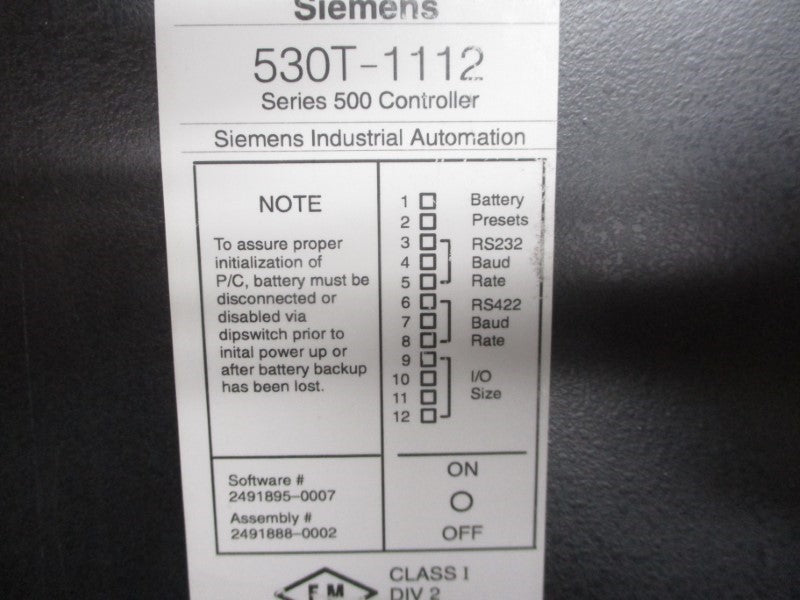 SIEMENS 530T-1112 5491888-0002 (NO KEY) NSNP