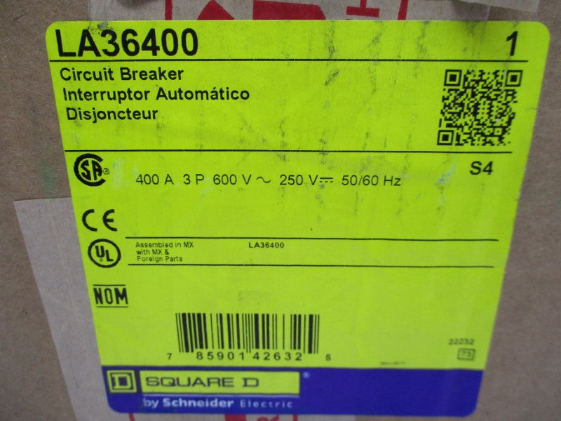 SQUARE D LA36400 600V 400A NSFS