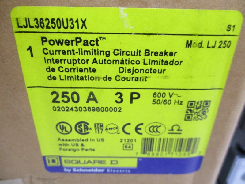 SQUARE D LJL36250U31X 600V 250A NSMP