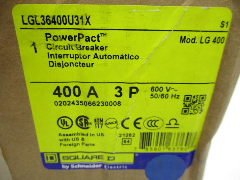 SQUARE D LGL36400U31X 600V 400A NSFS