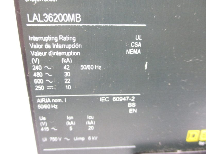 SQUARE D LAL36200MB 600V 200A NSMP