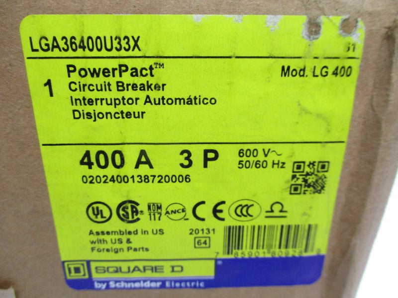 SQUARE D LGA36400U33X 600V 400A NSFS