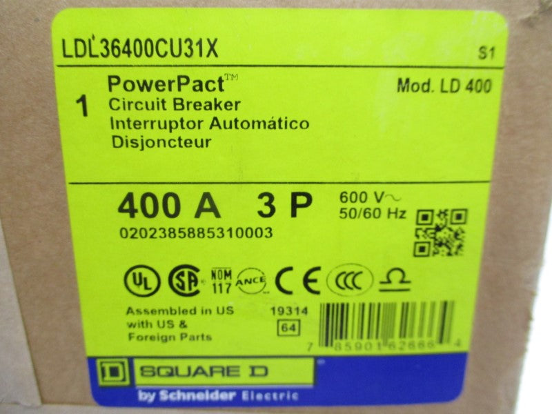 SQUARE D LDL36400CU31X 600V 400A NSFS
