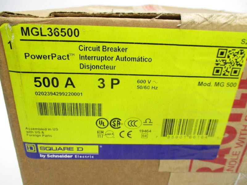 SQUARE D MGL36500 600V 500A NSFS