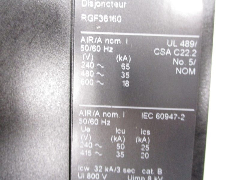 SQUARE D RGF36160 600V 1600A NSMP