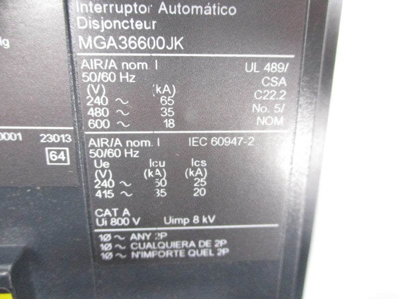 SQUARE D MGA36600JK 600V 600A NSMP